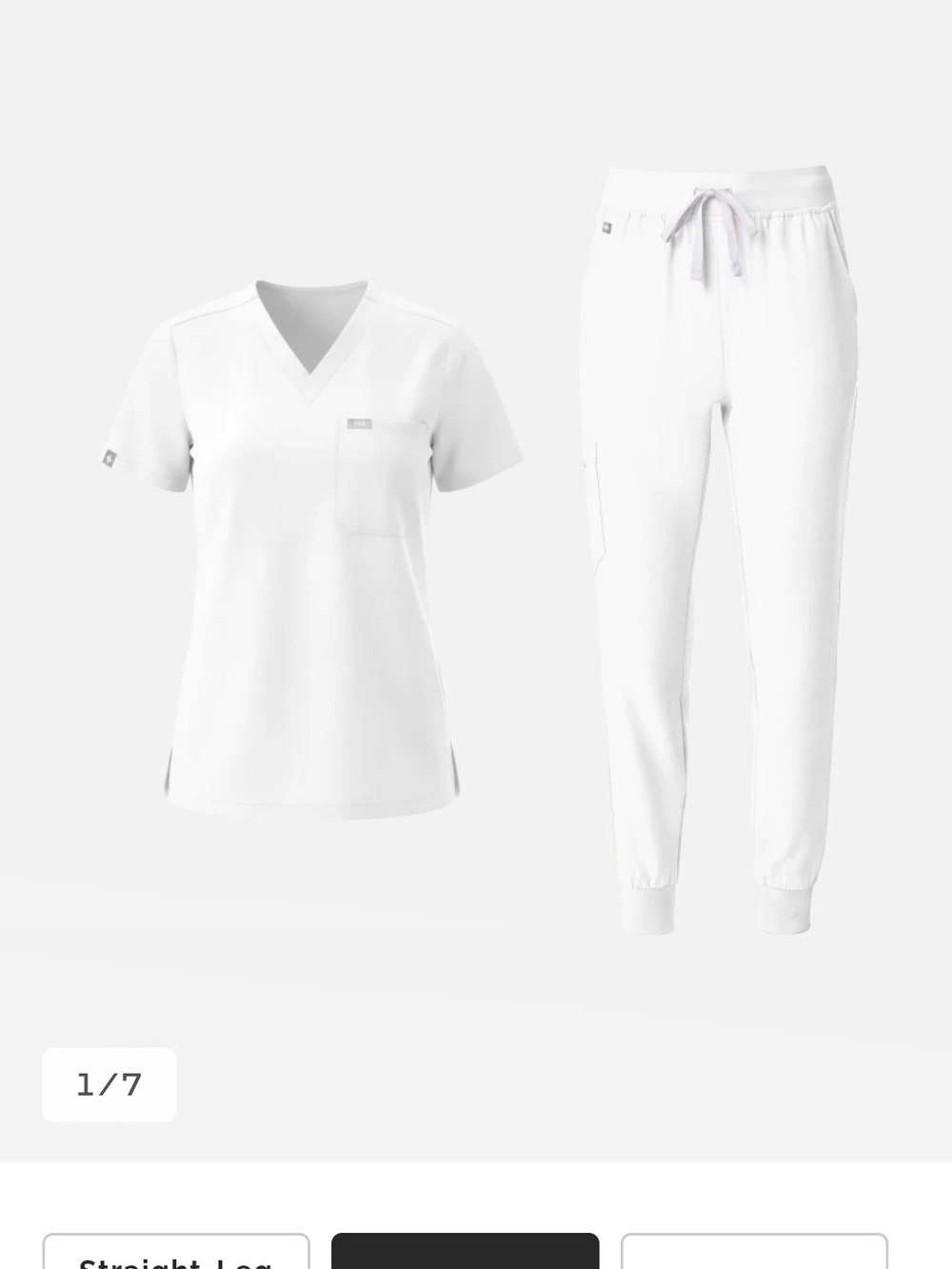 Figs Women's White Scrub Jogger Set
